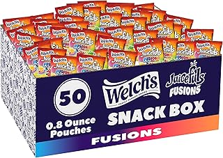 Welch's Fruit Snacks, Juicefuls Fusions, Assorted Fruit Flavor, Bulk Pack, Gluten Free, Natural Colors & Flavors, 0.8oz (Pack of 50)