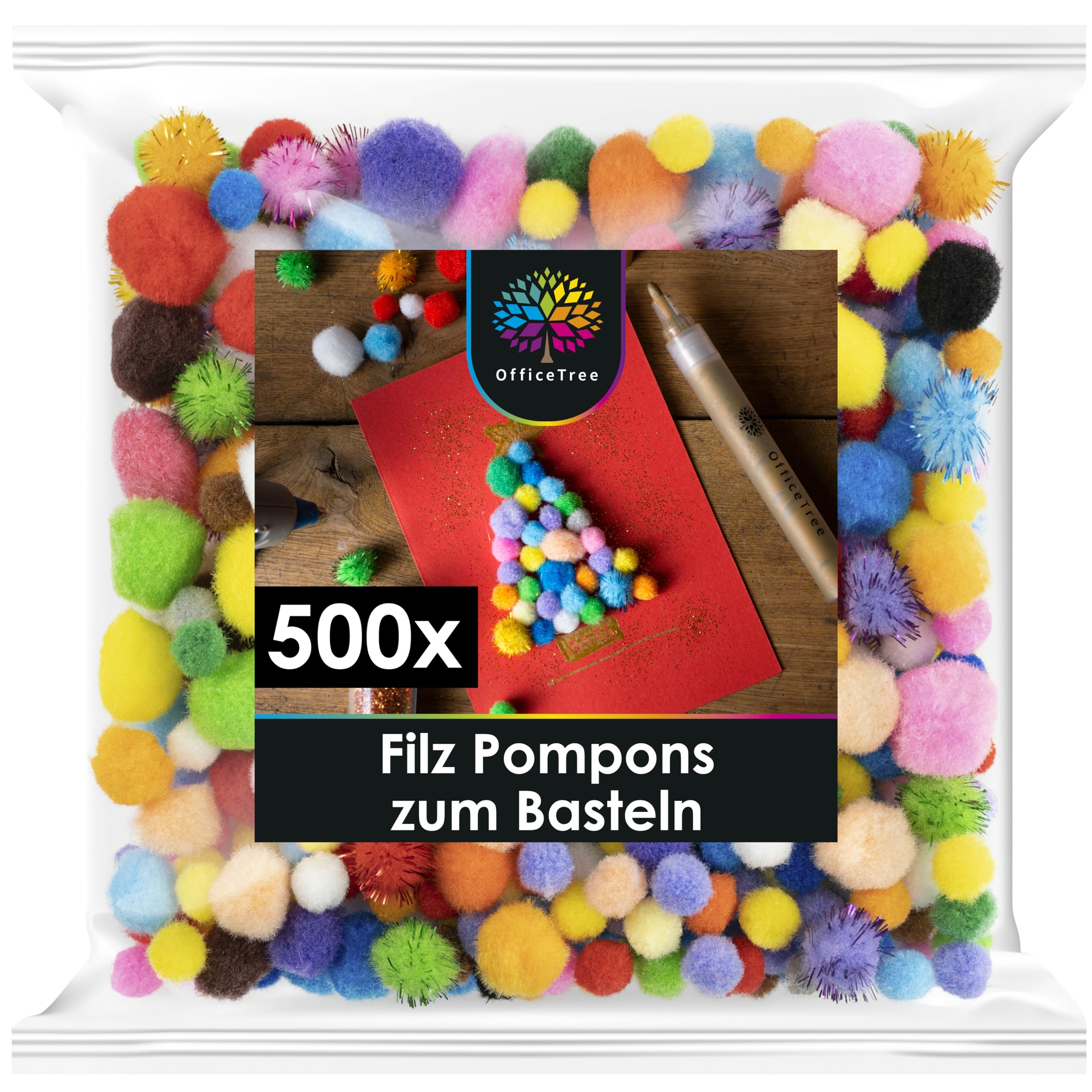 100 Bunte Pompons 2 Cm | Weiche Filzkugeln Zum Basteln | Für Kinder & DIY Projekte