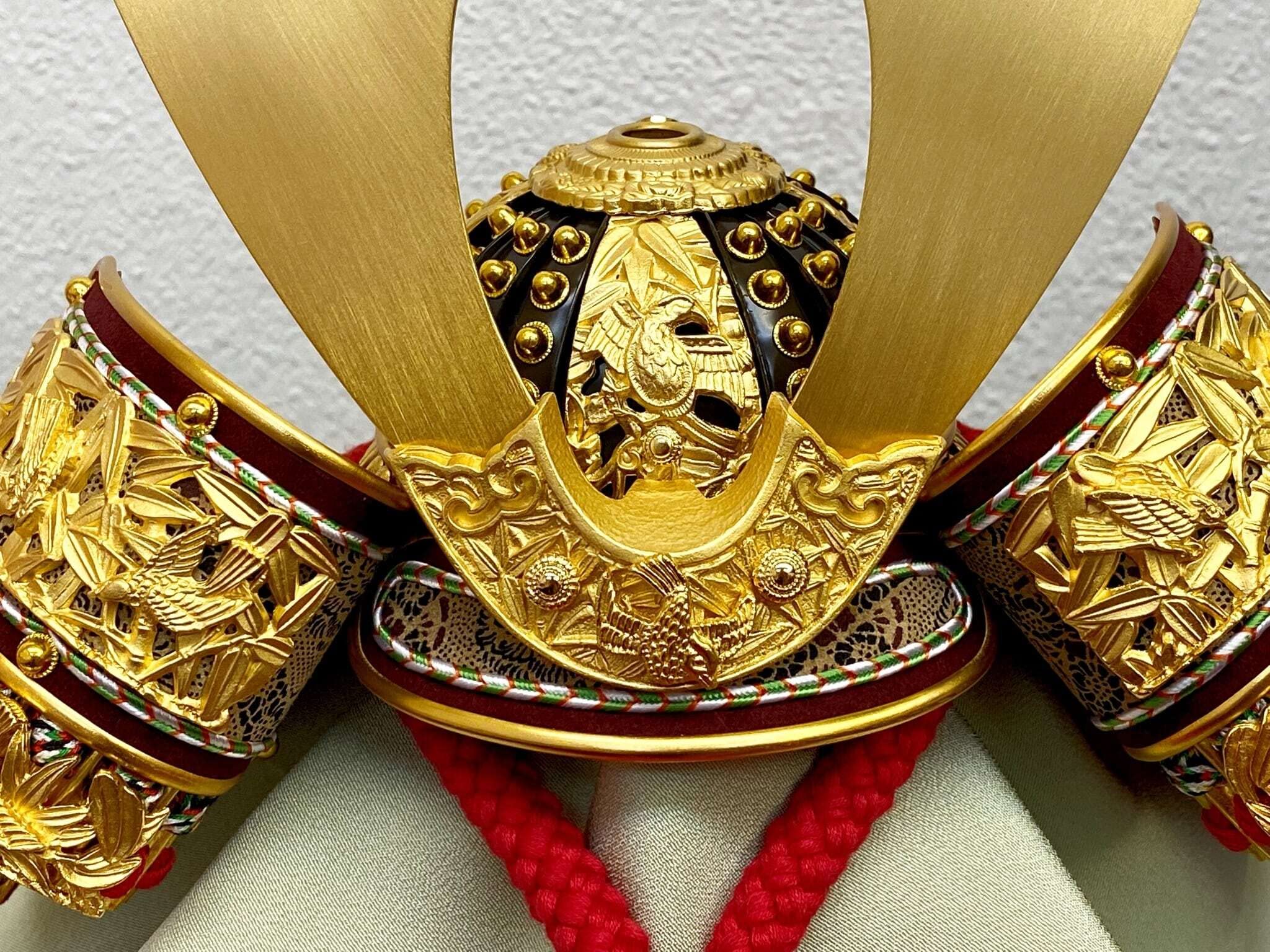 Amazon | 10号兜 竹雀之兜 純金箔押し 合わせ鉢 富久紗・正絹一越【五