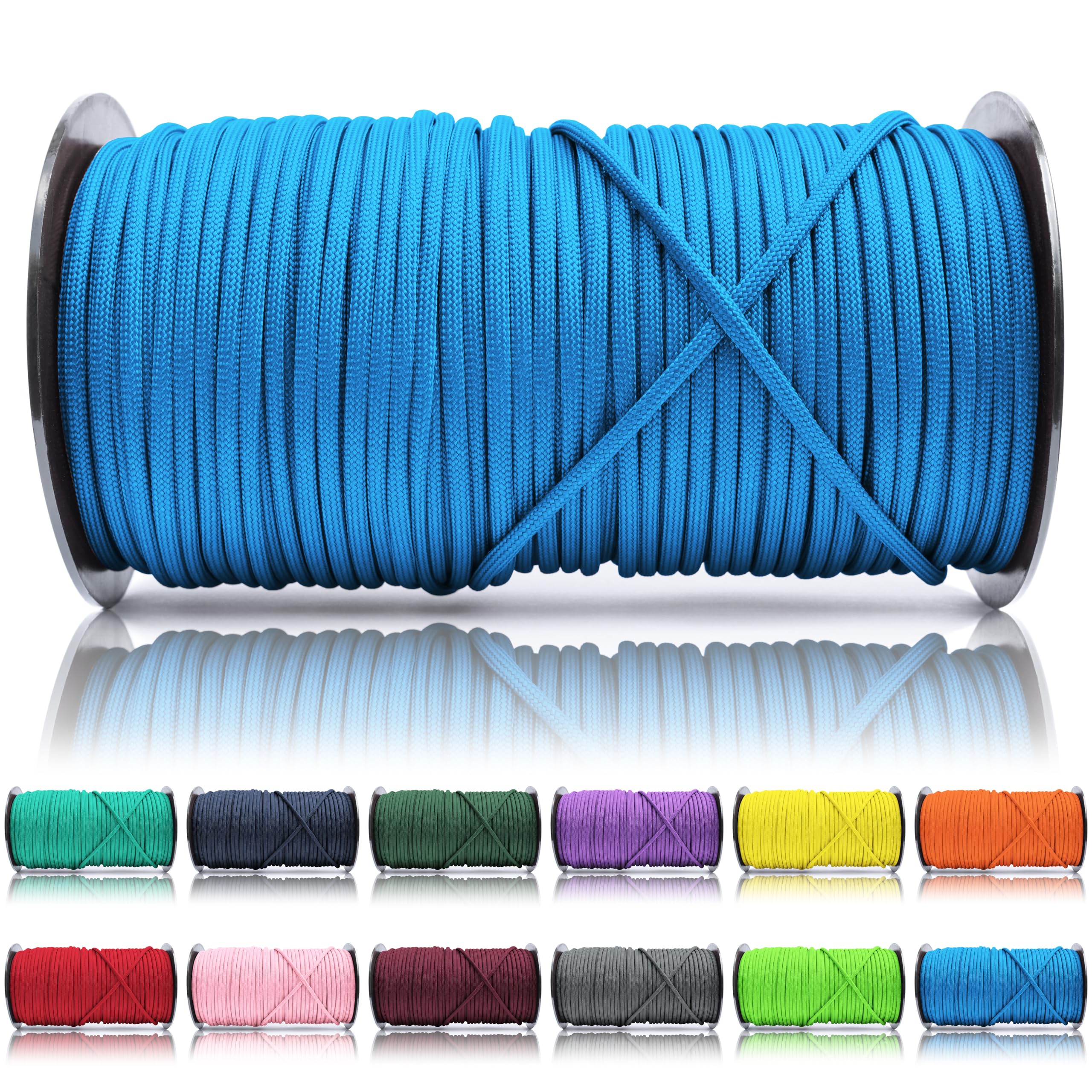Ganzoo Paracord 550 Tipo 3, Cuerda 4 mm 100 m con 7 hebras Interiores, Funda poliéster/Nylon, para Outdoor Camping Supervivencia, rutas de Trekking, asegurar Tienda, Collar y Correa Perro, Oliva — view 66