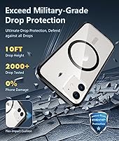 Vista 4 de FNTCASE Funda magnética para iPhone 12, grado militar, protección contra caídas, antiamarilleamiento, duradera, resistente y parachoques a prueba