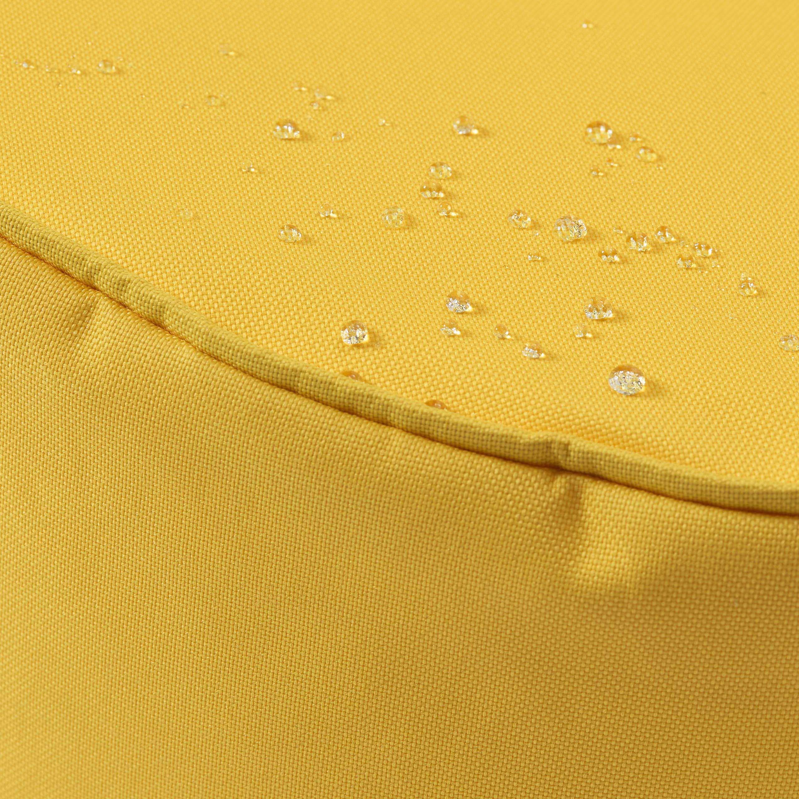 Lumaland Puff Reposapiés Impermeable Comfort Line - Taburete Otomano Redondo para Interior y Exterior - Resistente, Versátil y Moderno - 45 x 25 x 25 cm/Amarillo