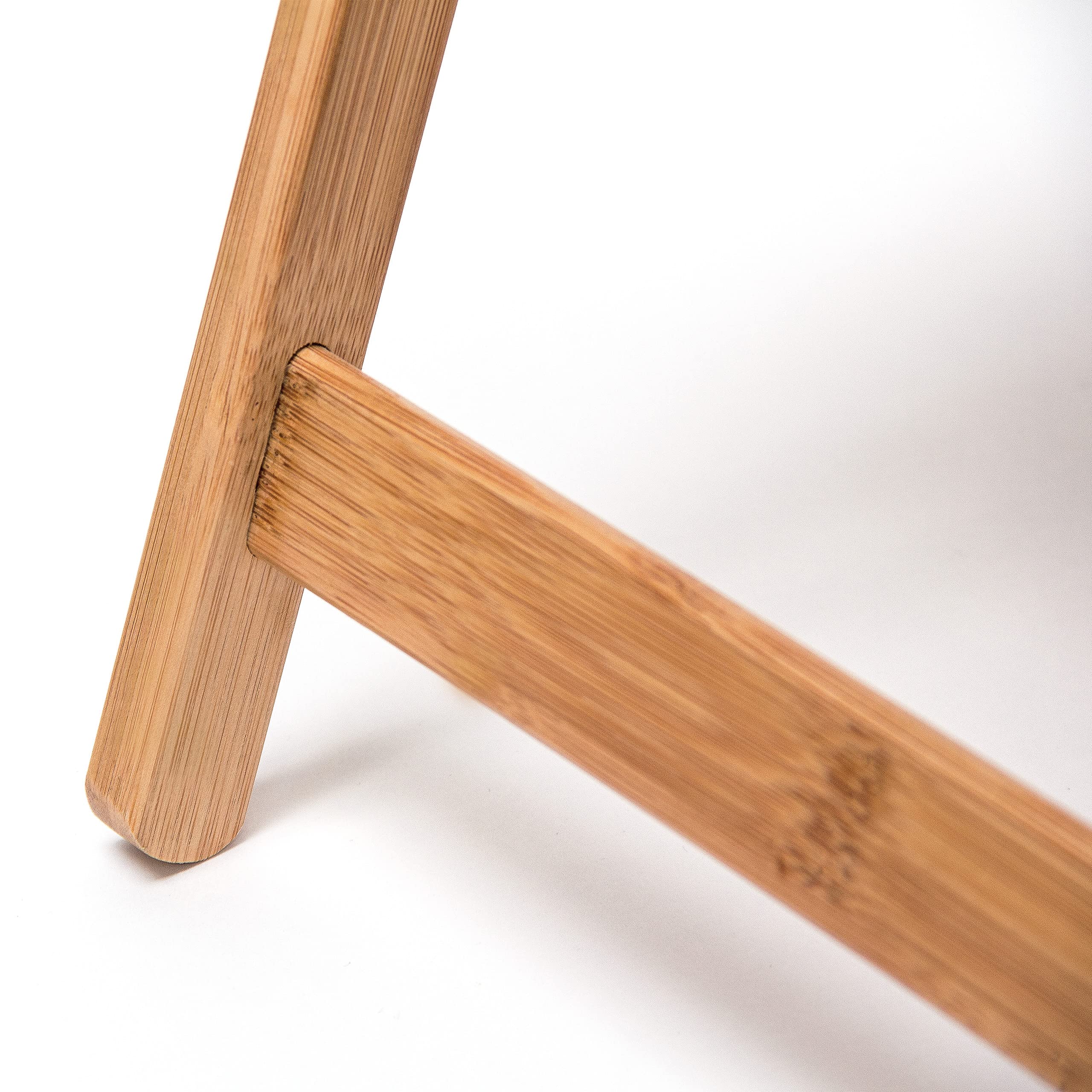Relaxdays Tablette de Lit Pliable en Lot de 2, en Bambou H x l x P: 25 x 52 x 33 cm avec poignées Transport, Nature