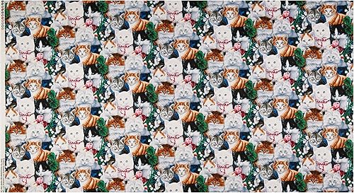 Miniatura 3 de David Textiles Tela de tela multicolor para gatitos de San Valentín por yarda