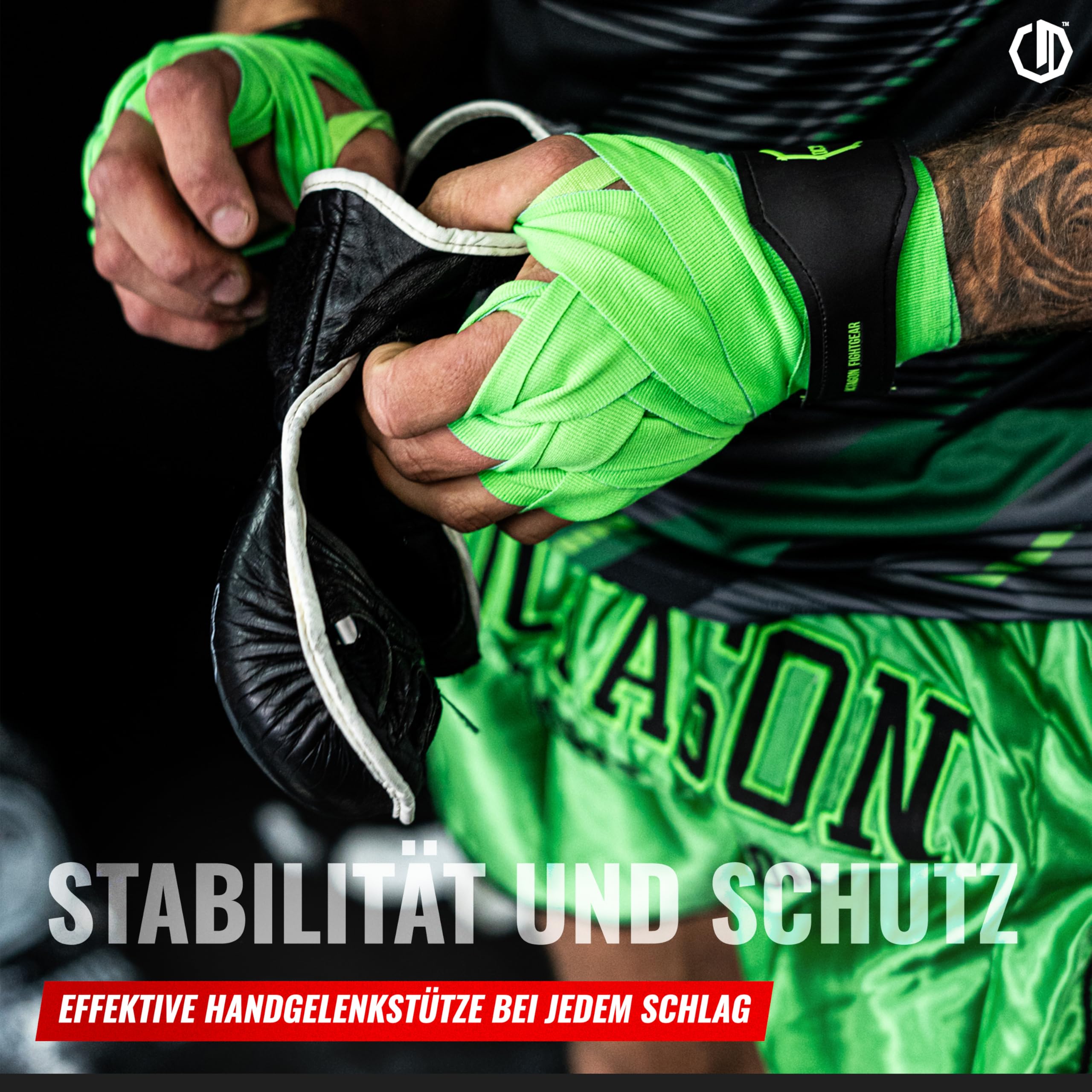 Bandagen Boxen - Boxbandagen mit Klettverschluss - Baumwolle Elastan - Boxen MMA Muay Thai Handbandagen