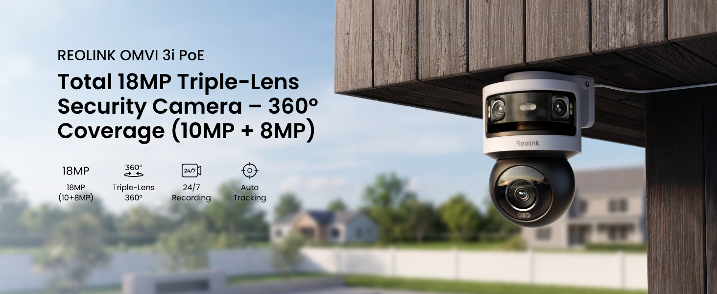 Amazon.com: REOLINK Triple-Lens PoE Security Camera Outdoor, 10MP