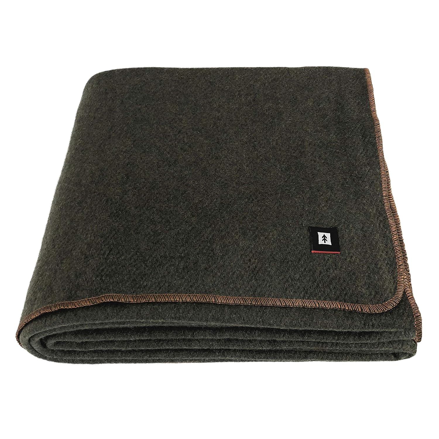 EKTOS 100 Wool Blanket, Olive Green, Warm & Heavy 5.0 lbs, Large