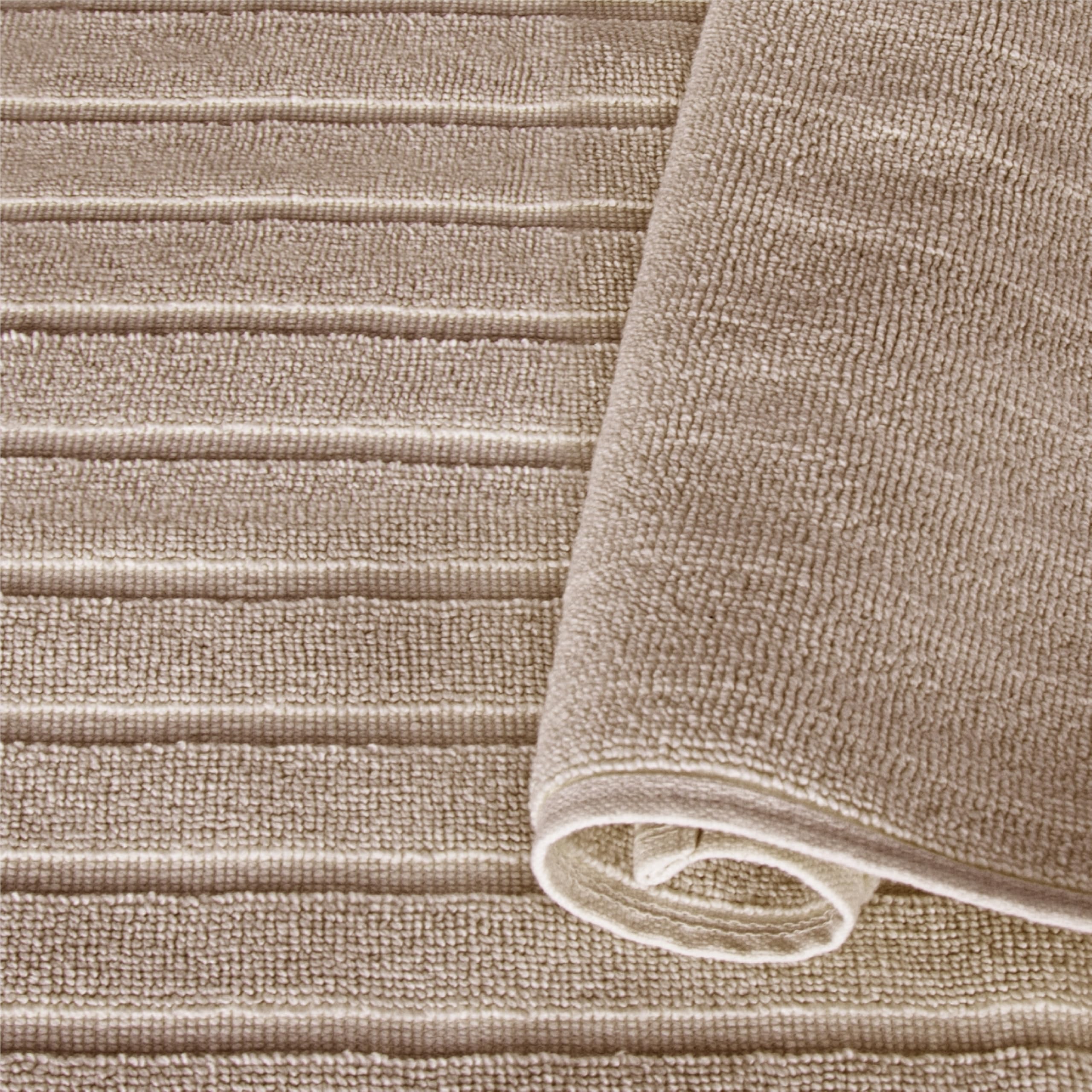 parah - Tapis de Bain Jacquard 50 x 80 cm | 100% Coton, 800 g/m² | Extra Doux, Absorbant et antidérapant (Taupe