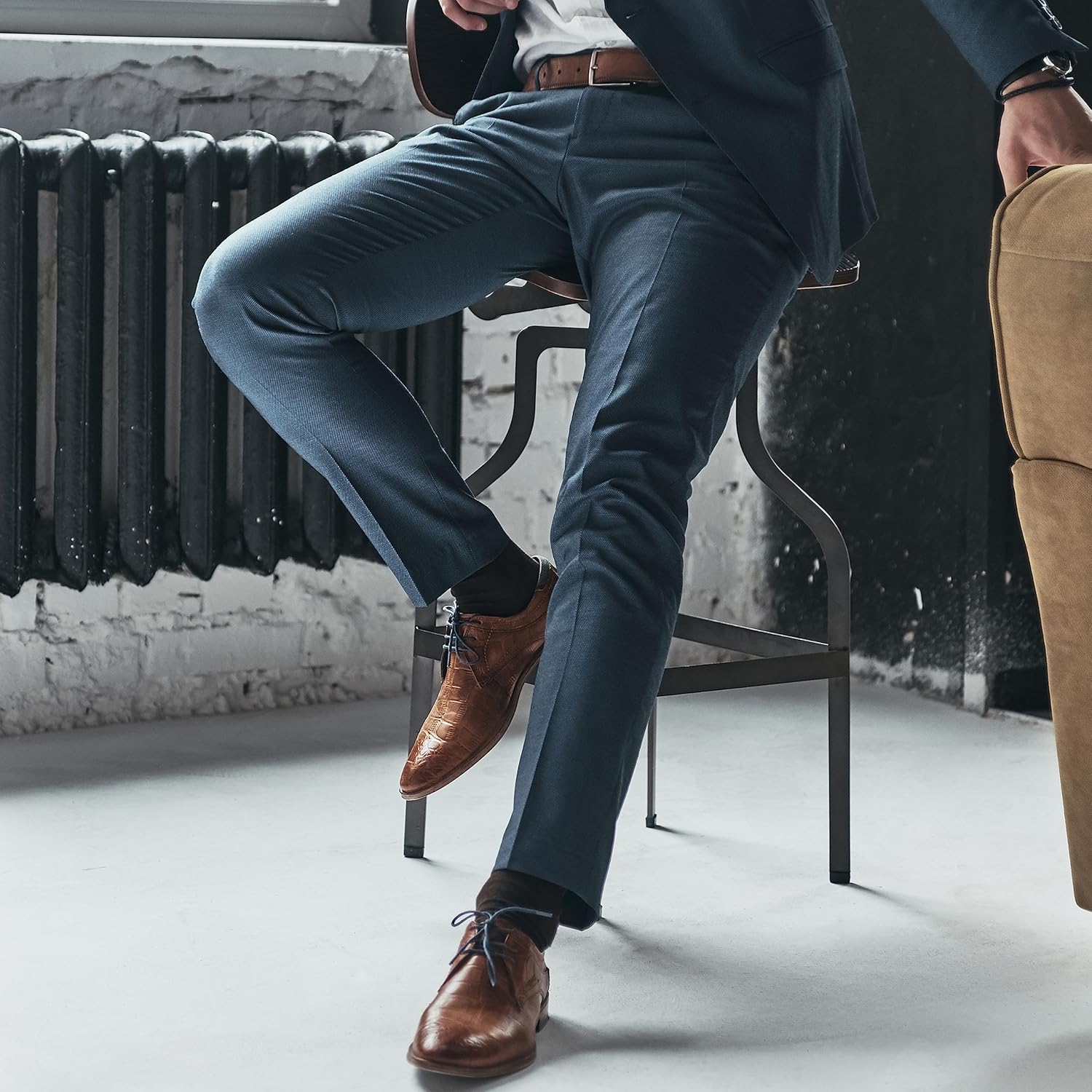 Men's Cotton Dress Socks Seamless Toe Business Crew Men Socks