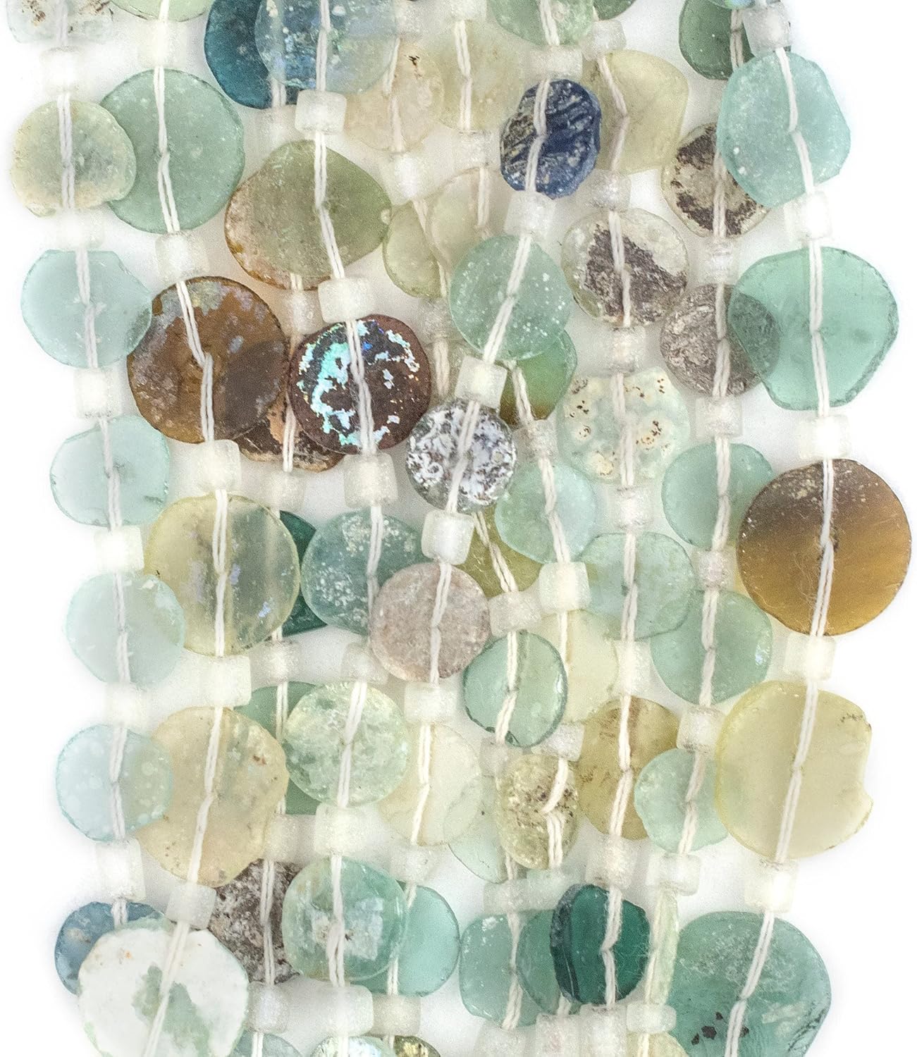 Button Roman Glass Beads, Genuine Glass Found in Afghanistan, Matte Glass Beads for Jewelry Making, The Bead Chest