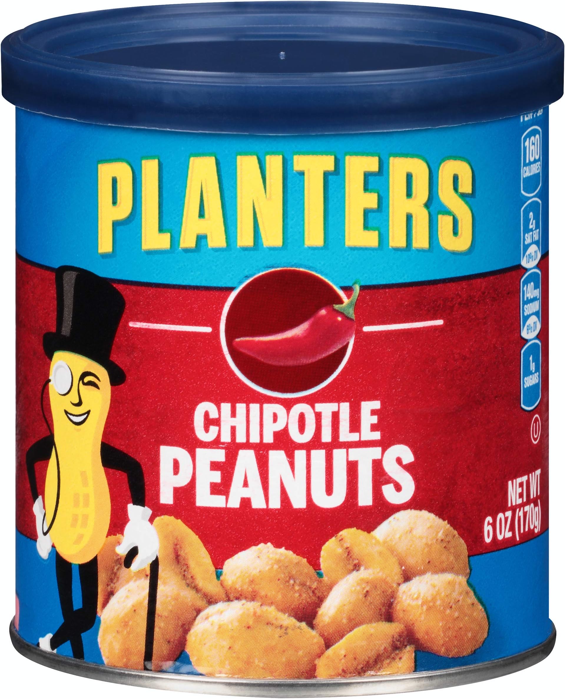 Chipotle Peanuts, 6.0 oz Canister