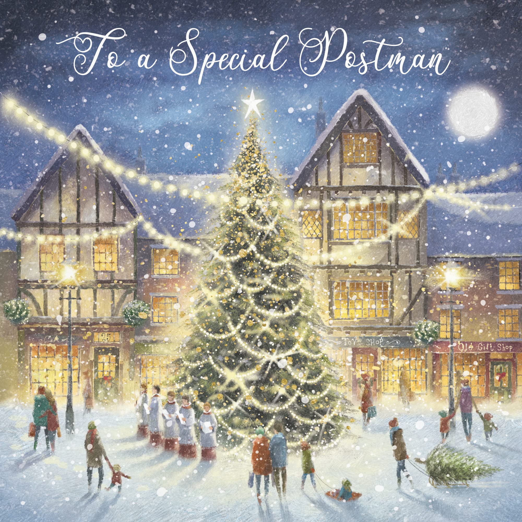 Hunts England - Postman Christmas Card - 'Christmas Eve' - To A Special Postman - Milo's Gallery Collection - Christmas Wording Inside - Image 2