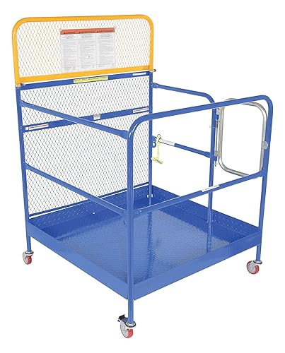 Miniatura 4 de Vestil WP-4848-CA Plataforma de Trabajo de Acero, 1000 lb de Capacidad, 48" x 48" con Ruedas, Revestimiento en Polvo Azul, no para uso en California