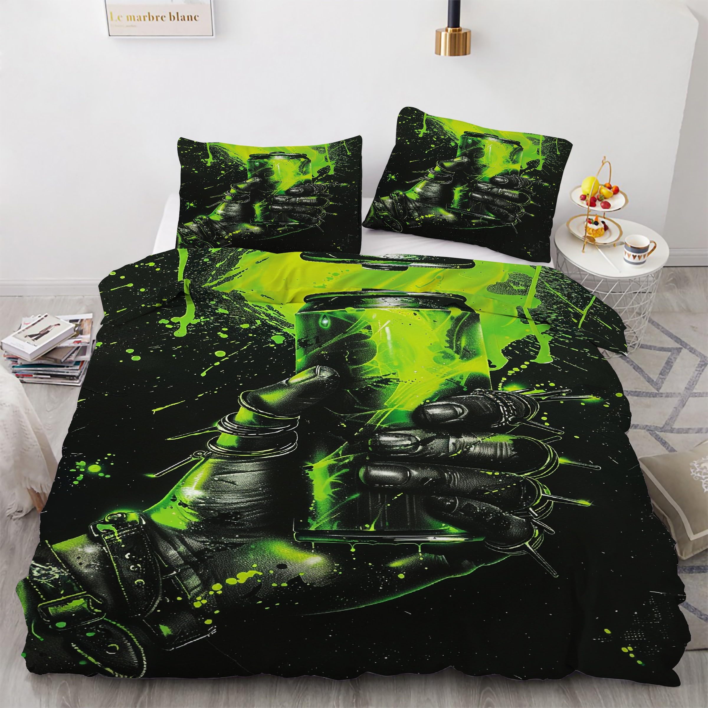 Parure de lit 240x260 science en microfibre thermorégulatrice à fermeture éclair