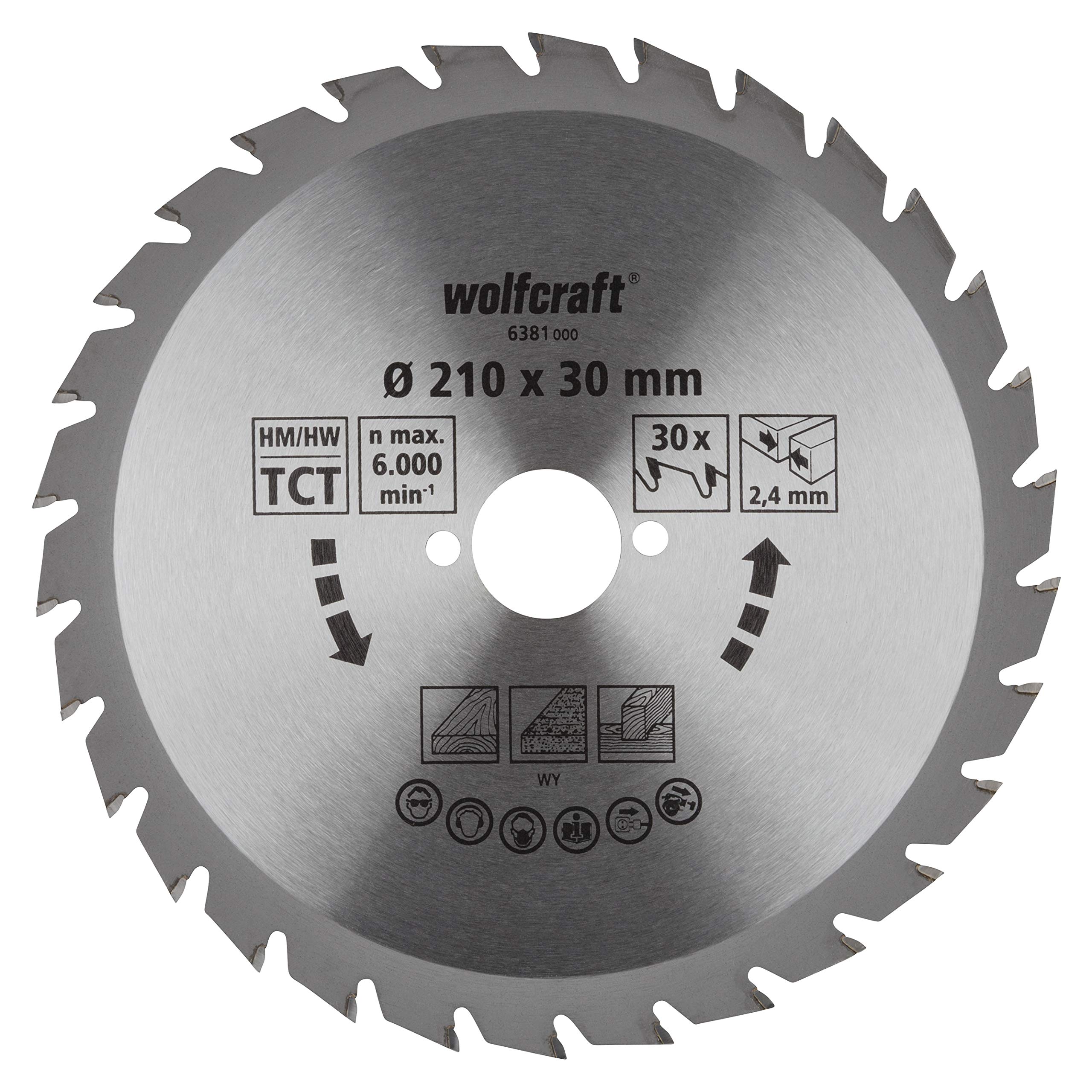 wolfcraft Lama per seghe circolari manuali TCT, serie verde I 6381000 I Tagli rapidi, medio/grossi