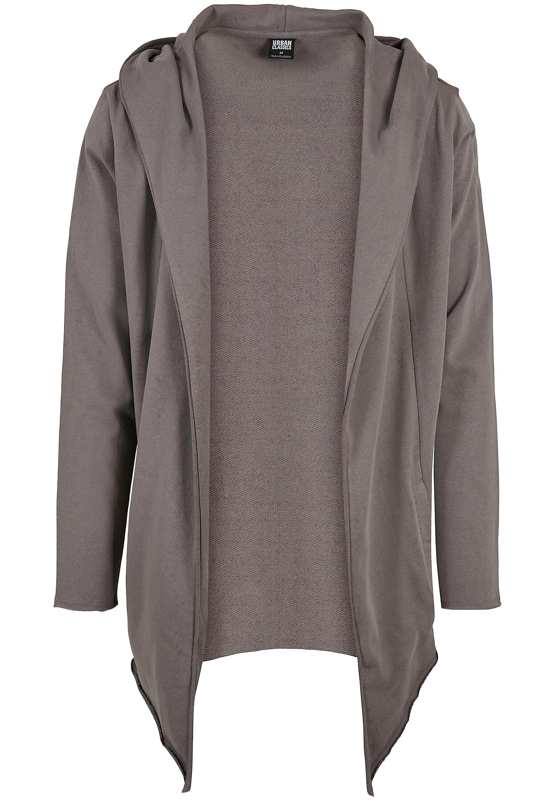 Urban Classics Herren Long Hooded Open Edge Cardigan – Langer Kapuzen Cardigan aus Baumwolle im Loose Fit