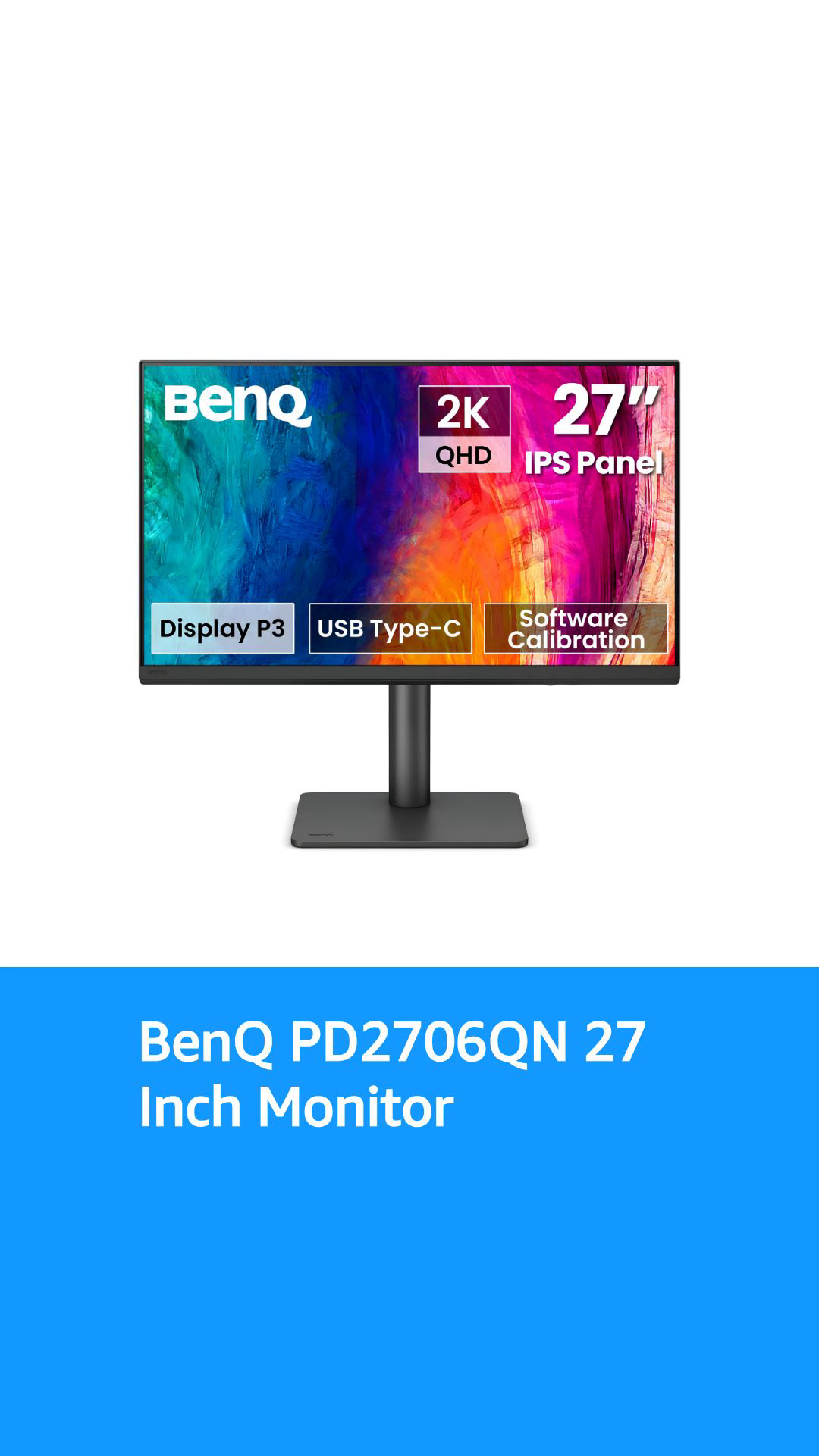 BenQ PD2706QN 27” 2K QHD (2560x1440) Monitor for Designers, IPS
