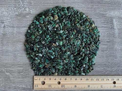 Miniatura 5 de Chips de piedras preciosas semiesmeralda naturales de 0.5 libras, mini cristales triturados de esmeralda, chips de cristal sin perforar (esmeralda)