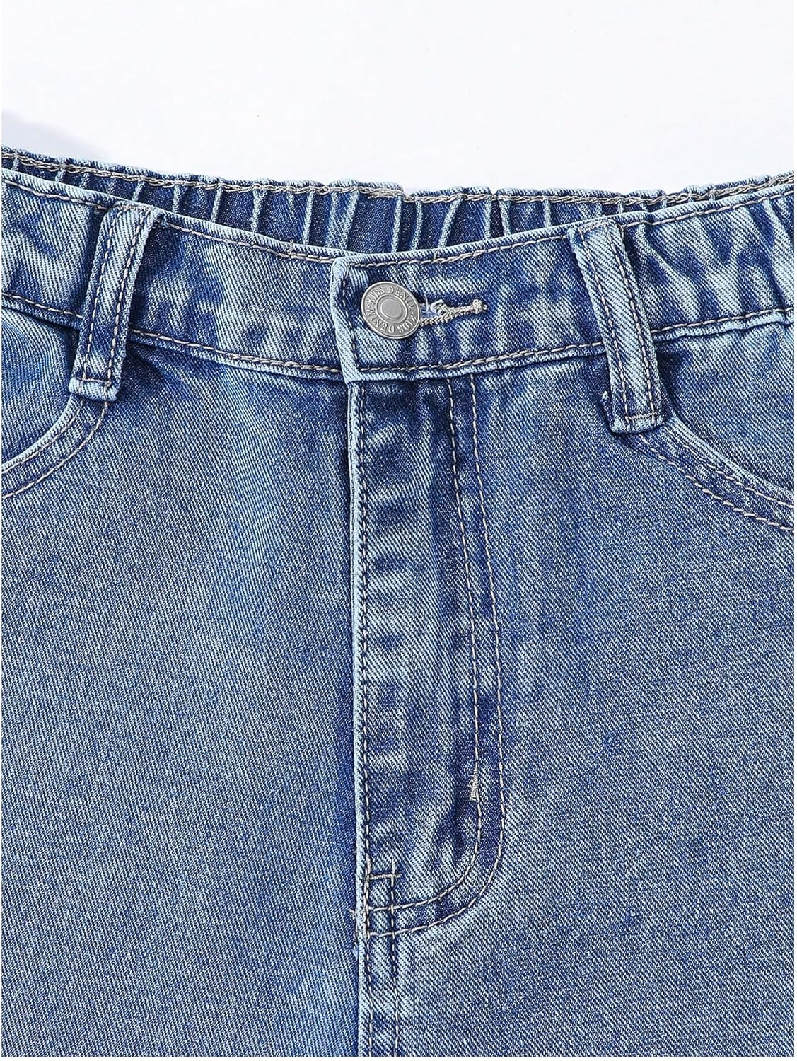 WDIRARA Girl's Bow Embroidered Baggy Jeans Elastic Wide Leg Denim Pants - Image 3