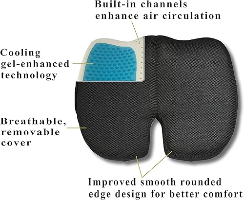 Miniatura 3 de TravelMate Cojín de asiento de espuma viscoelástica extra grande perfecto para silla de oficina y silla de ruedas no se desliza incluso en suelos de