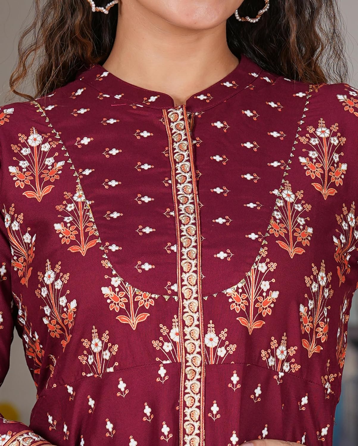 Yash Gallery Women's Rayon Floral Printed Anarkali Kurtis For Summer - Image 6