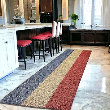 Motella Crafts PVC Cushion Noodle Strip Modern Multipurpose Mat for Home Entrance, Indoor Outdoor Anti Slip PVC Floor Mat for Bedroom Kitchen (45 60 CM(18 24 inch), multi color)