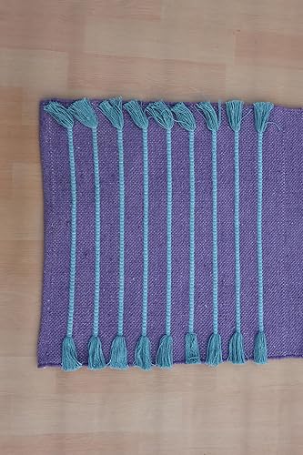 Miniatura 8 de Jaipur art & Rugs - Tapete de yoga de algodón orgánico, ecológico, tejido a mano, antideslizante y grueso (0.945 x 2.835 x 0.197 in) para fitness