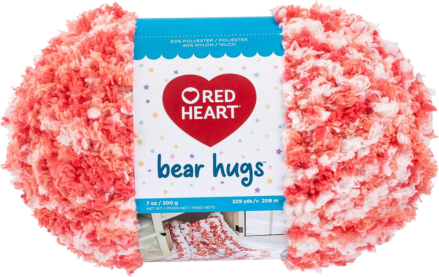 RED HEART Bear Hugs yarn, Coral Crush