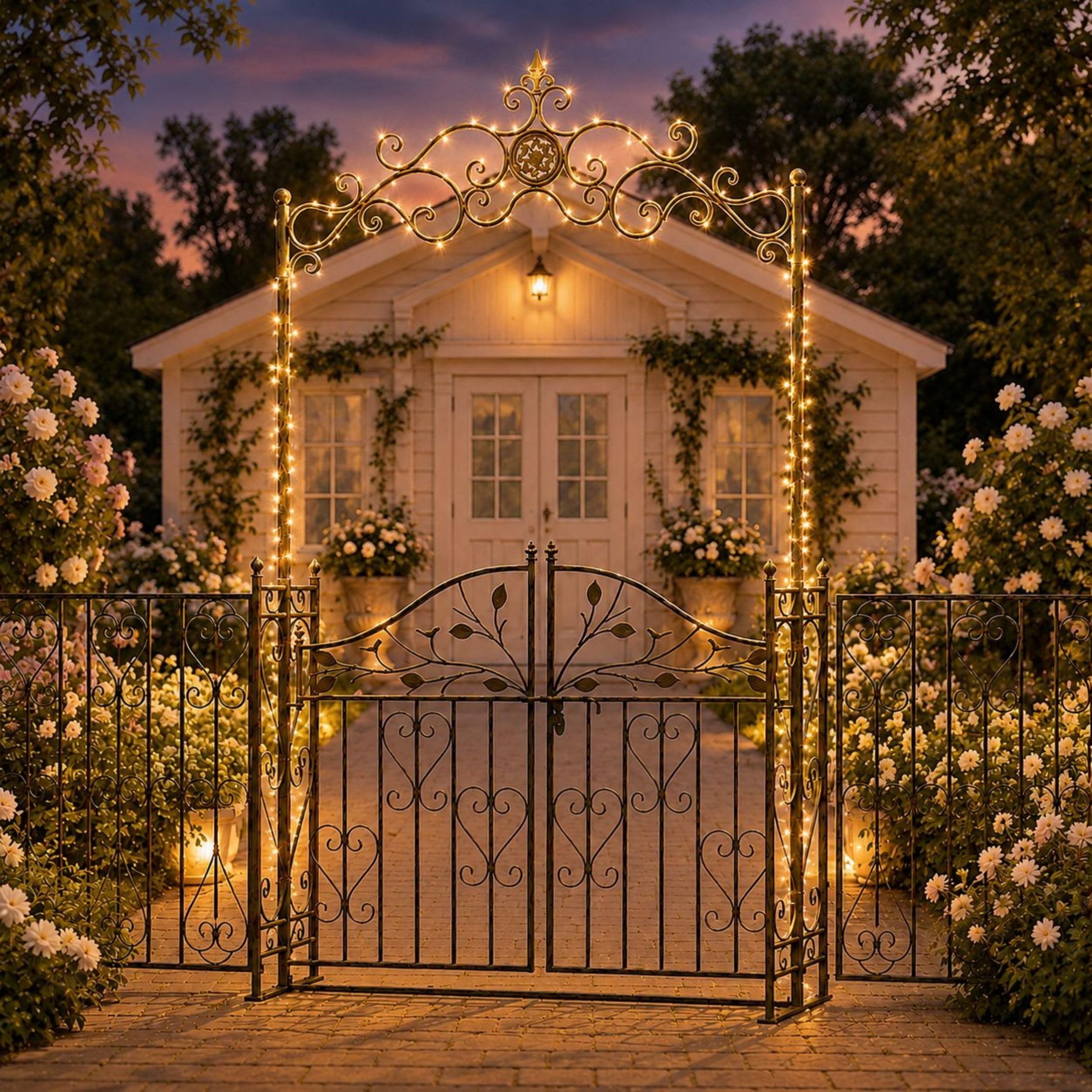 DanDiBo Arche de rose avec porte en métal stable - 130 cm de large - 93997 - Arche de jardin - Arche ronde - Arche de plantation massive - Résistant aux intempéries