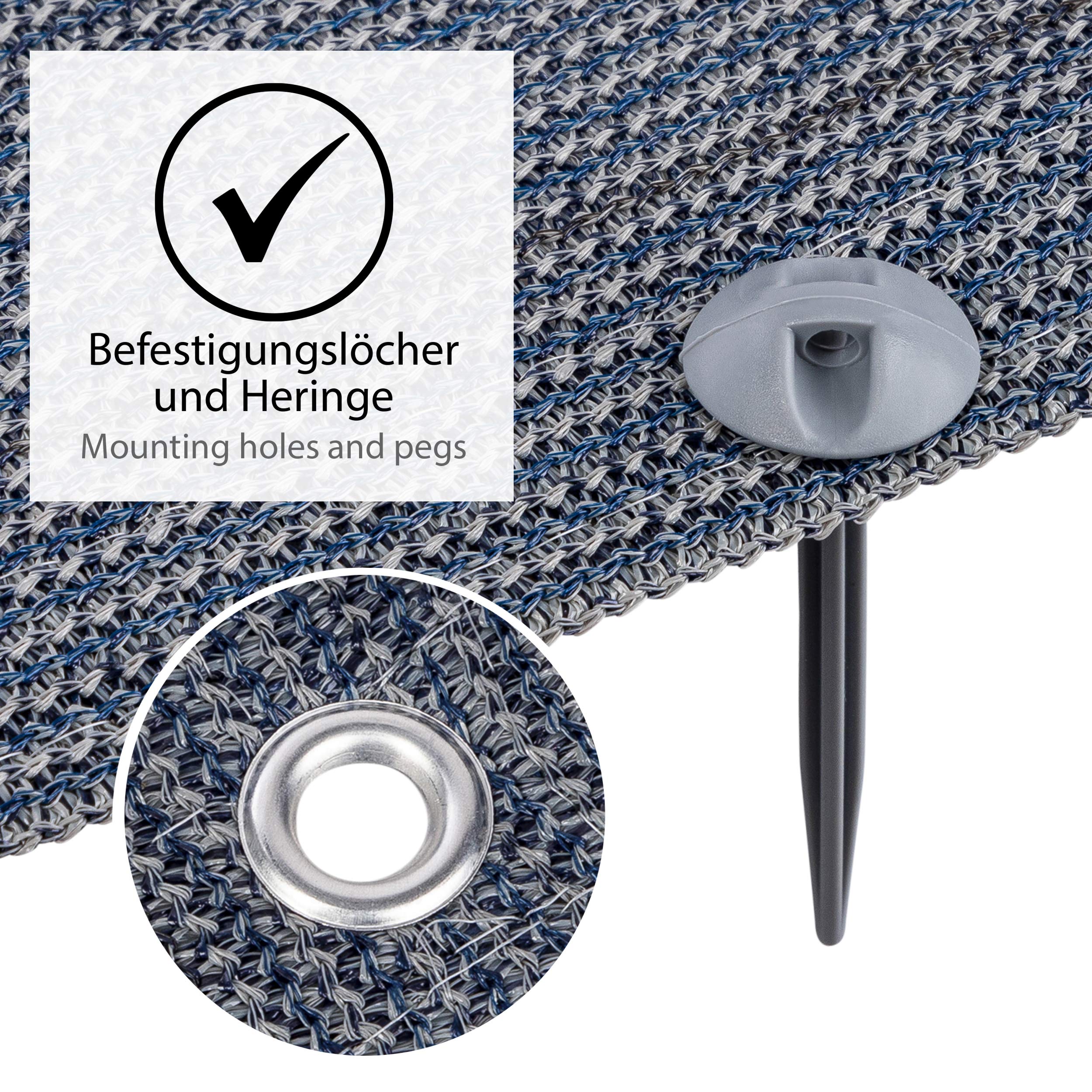 ONVAYA® Vorzeltteppich | Zeltboden für Camping | Markisenteppich Wohnmobil | Zeltteppich | robuster Campingteppich | waschbare Zeltunterlage in Blau/Grau