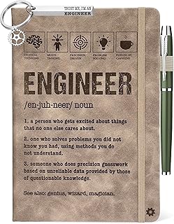 Engineer Gifts Men Women, Engineer Journal 200 Pages Engraved Notebook A5 Lined with Pen, Mechanical Engineer Gifts Student, Gift for Engineering Birthday Graduation New Licensed Passer Christmas