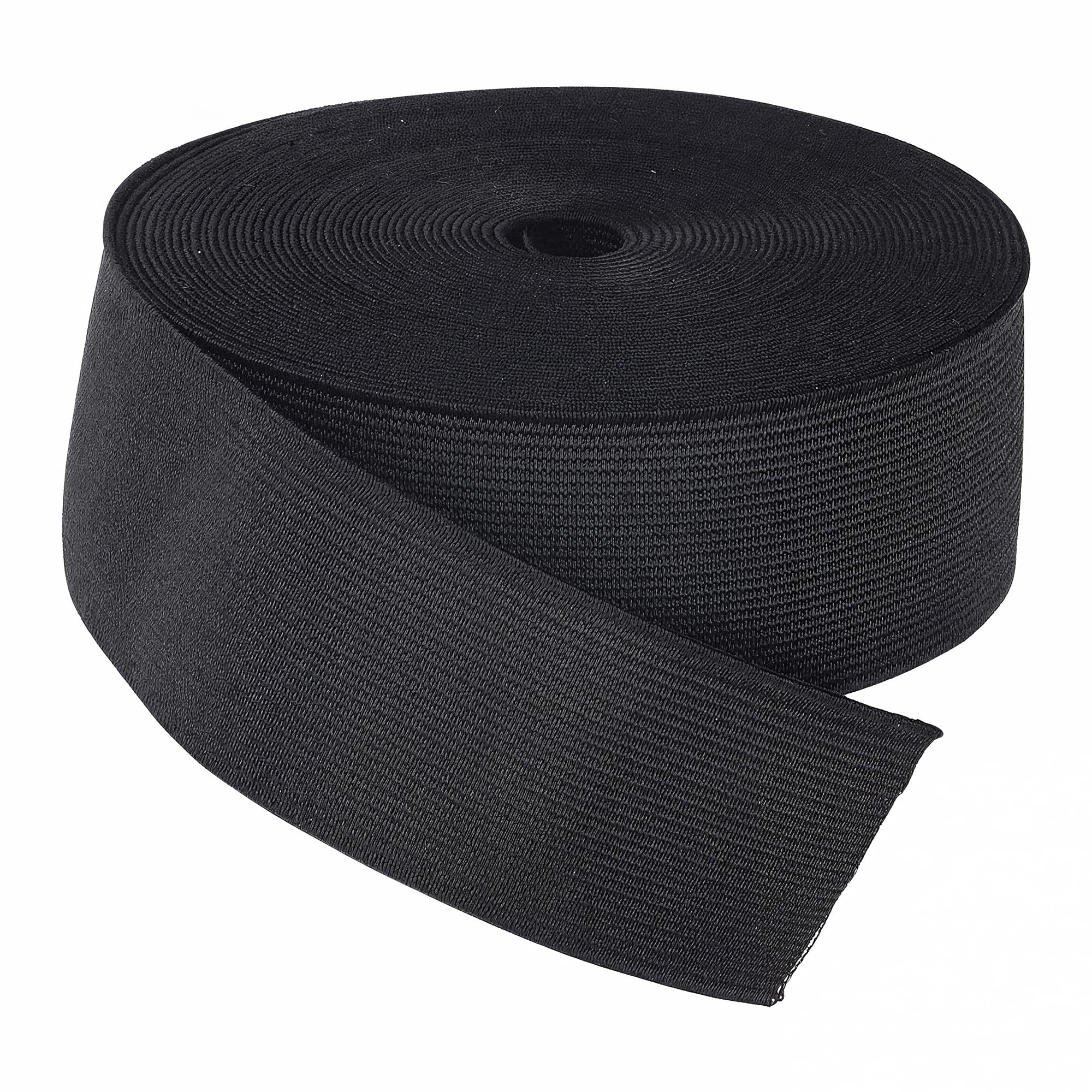 WedDecor Flat Elastic Band Heavy Stretch Elastic Band for Sewing Crafts Accessories, Webbing Garment, Fabric, Dressmaking, 38mm Wide, 25 metres Long, Black