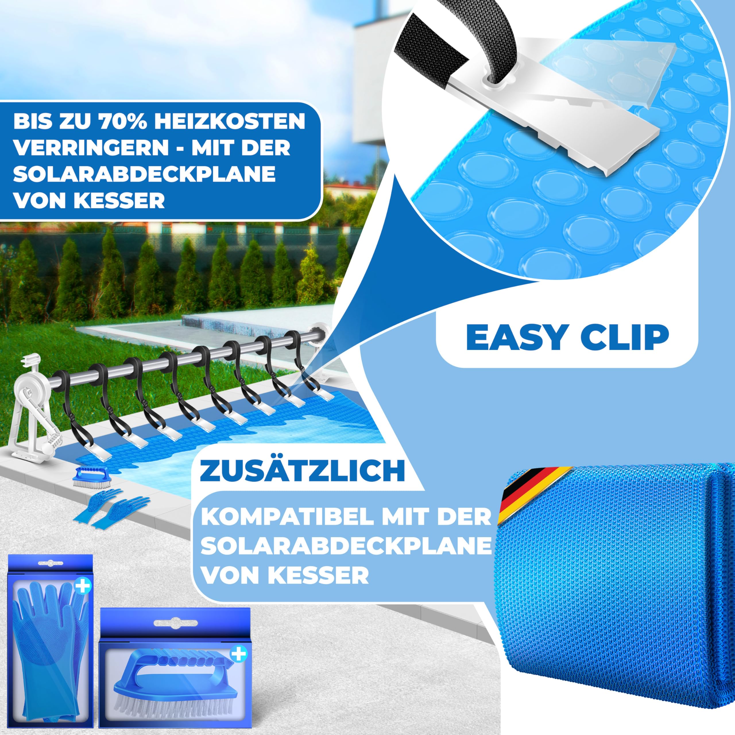 KESSER Pool Aufroller 1,05-6,15m für Solarplane & Abdeckung