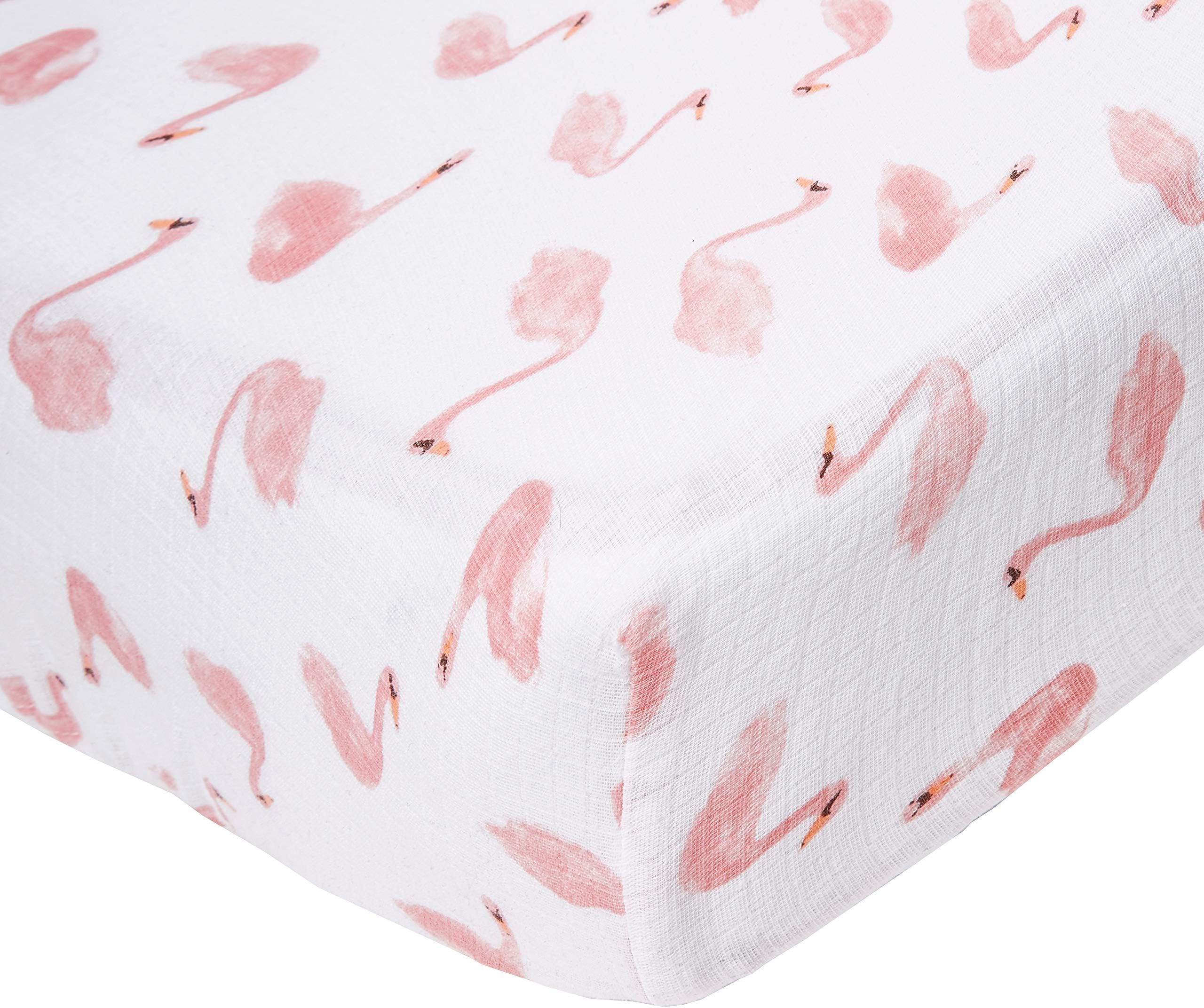 aden + anaisEssentials Classic Crib Sheet, 100% Cotton Muslin, Super Soft, Breathable, Tailored Snug Fit, Briar Rose - Swans