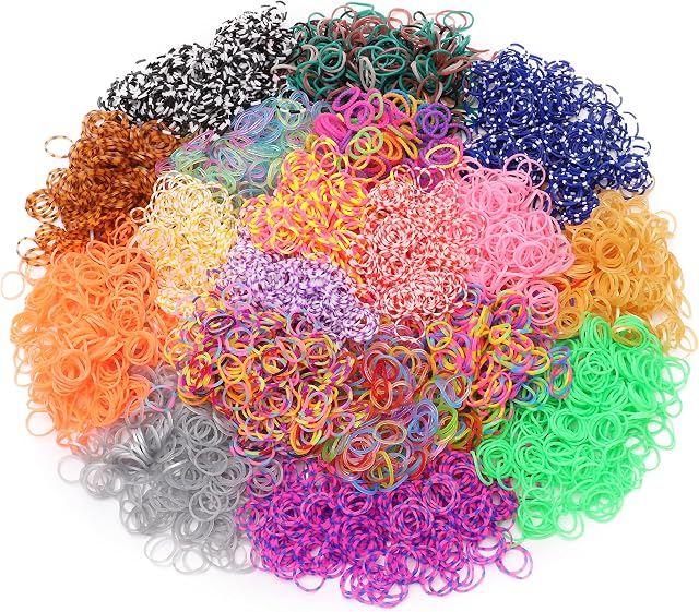 Toyland® 6000 Mixed Loom Band Refills - 20 Packets of 300 - Assorted Designs