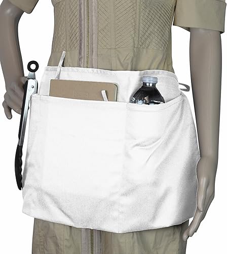 Miniatura 9 de DALIX Delantales grandes de 24 pulgadas para barman dinero cocina restaurante cintura babero delantal (3 bolsillos) negro, negro-blanco, azul