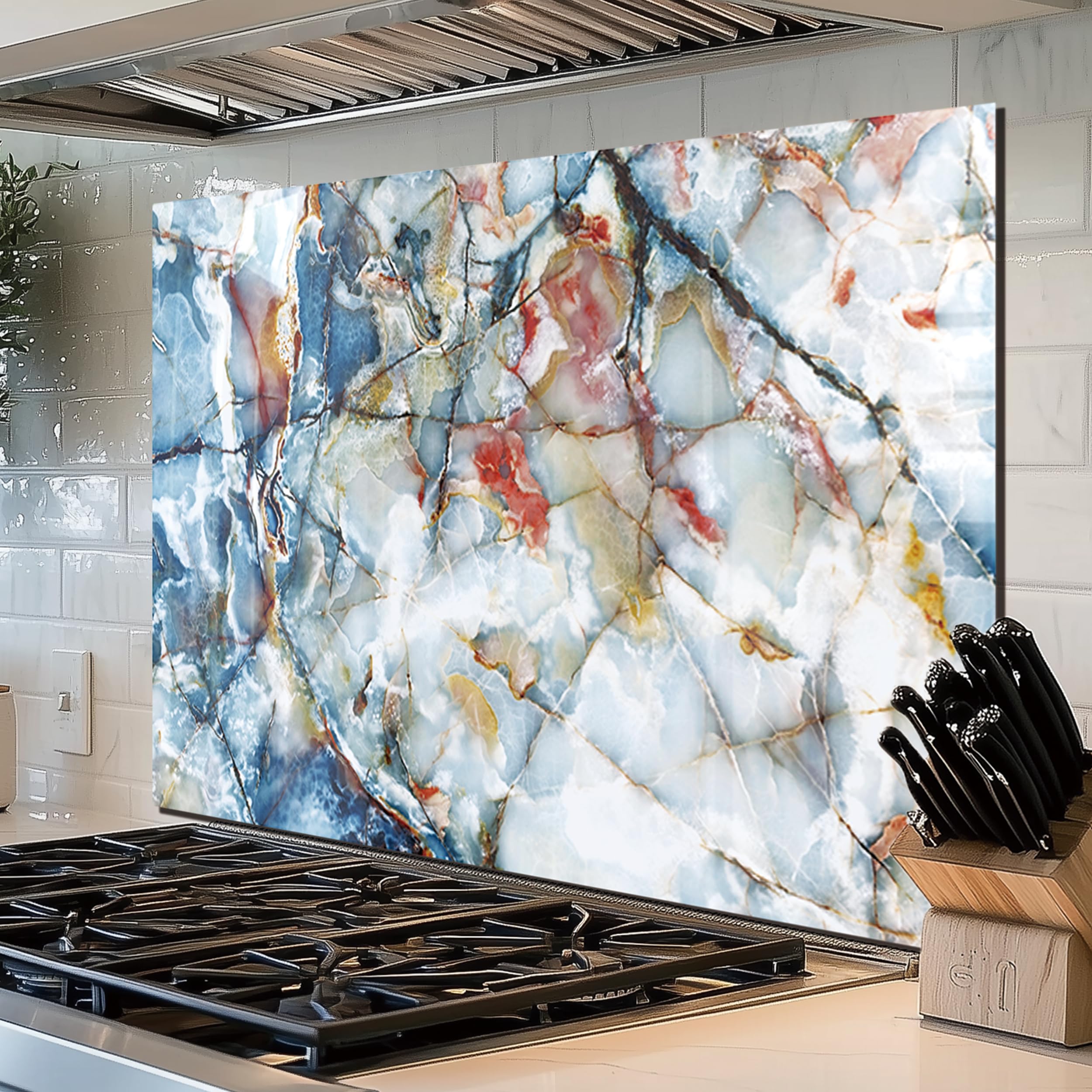 Tile Splashback Panel Splashback For Cooker Kitchen Glass Splashback Toughened Tile Cooker ...