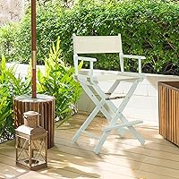 Vista 222 de Silla de Director de 18" Marco Blanco Lona Rosa