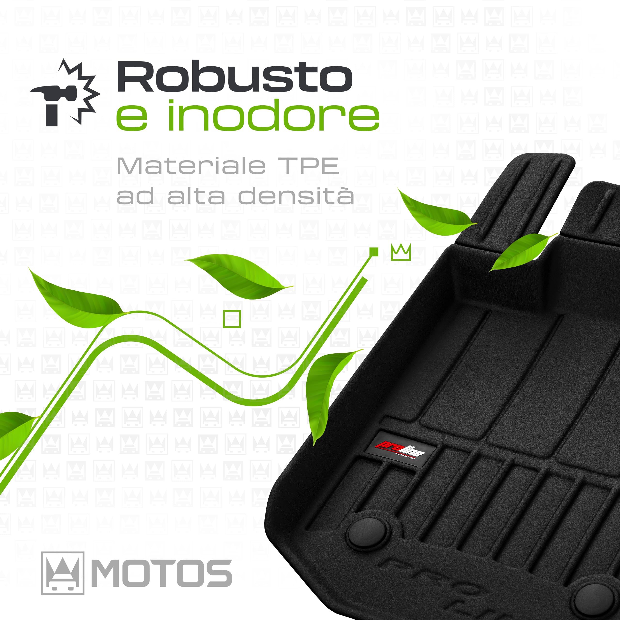 MOTOS Tappetini in gomma per auto adatto per Dacia Duster II 2017-2021 Migliorate il vostro comfort di viaggio con il tappetino antiscivolo per auto 3D.