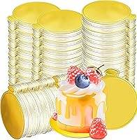 Vista 9 de MotBach 50 piezas de mini tablas de pastel, 8,9 cm, doradas, redondas, base circular de cartón para pastel, mini tabla circular de postre, pequeñas