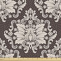 Vista 17 de Ambesonne The Yard, tela a rayas de Harbour por The Yard, pincelada abstracta, líneas horizontales náuticas, imagen suave, material resistente al