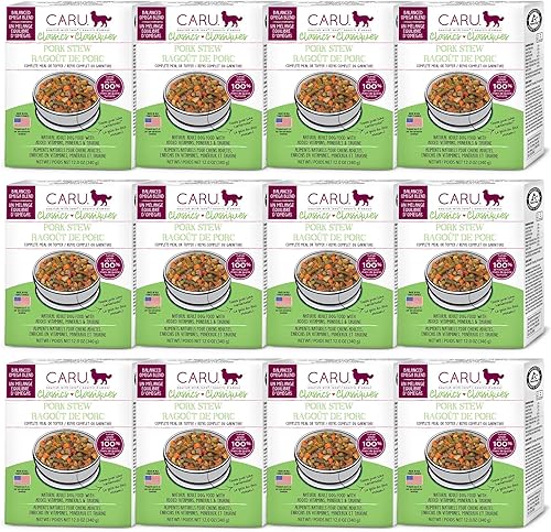 Miniatura 9 de Caru - Estofado de cerdo clásico para perros - Alimento húmedo saludable para perros o alimento - Mezcla equilibrada de Omega - Cartones de 12.5 oz