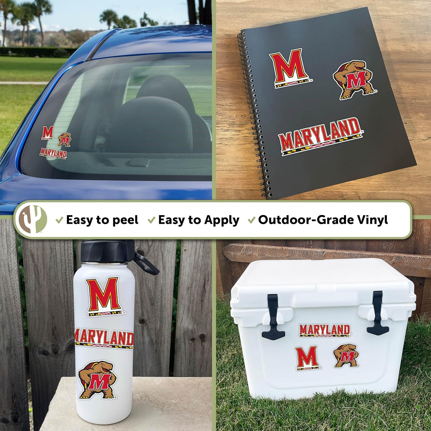 Desert Cactus University of Maryland Sticker Terrapins UMD Terps Vinyl Decals Laptop Water Bottle Car Scrapbook T5 (Type 5-1) - Image 2