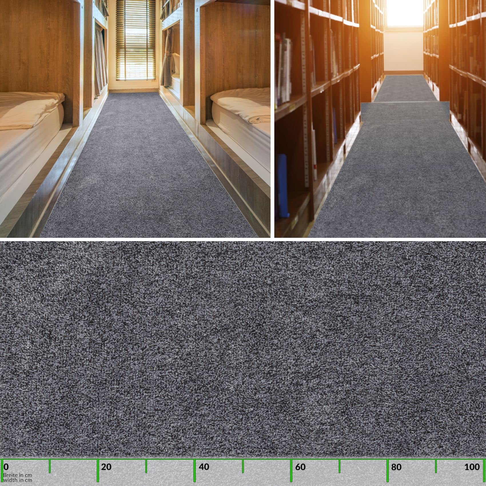 ANRO Tapis attrape-saleté - Tapis de couloir - Anthracite - 300 x 100 cm