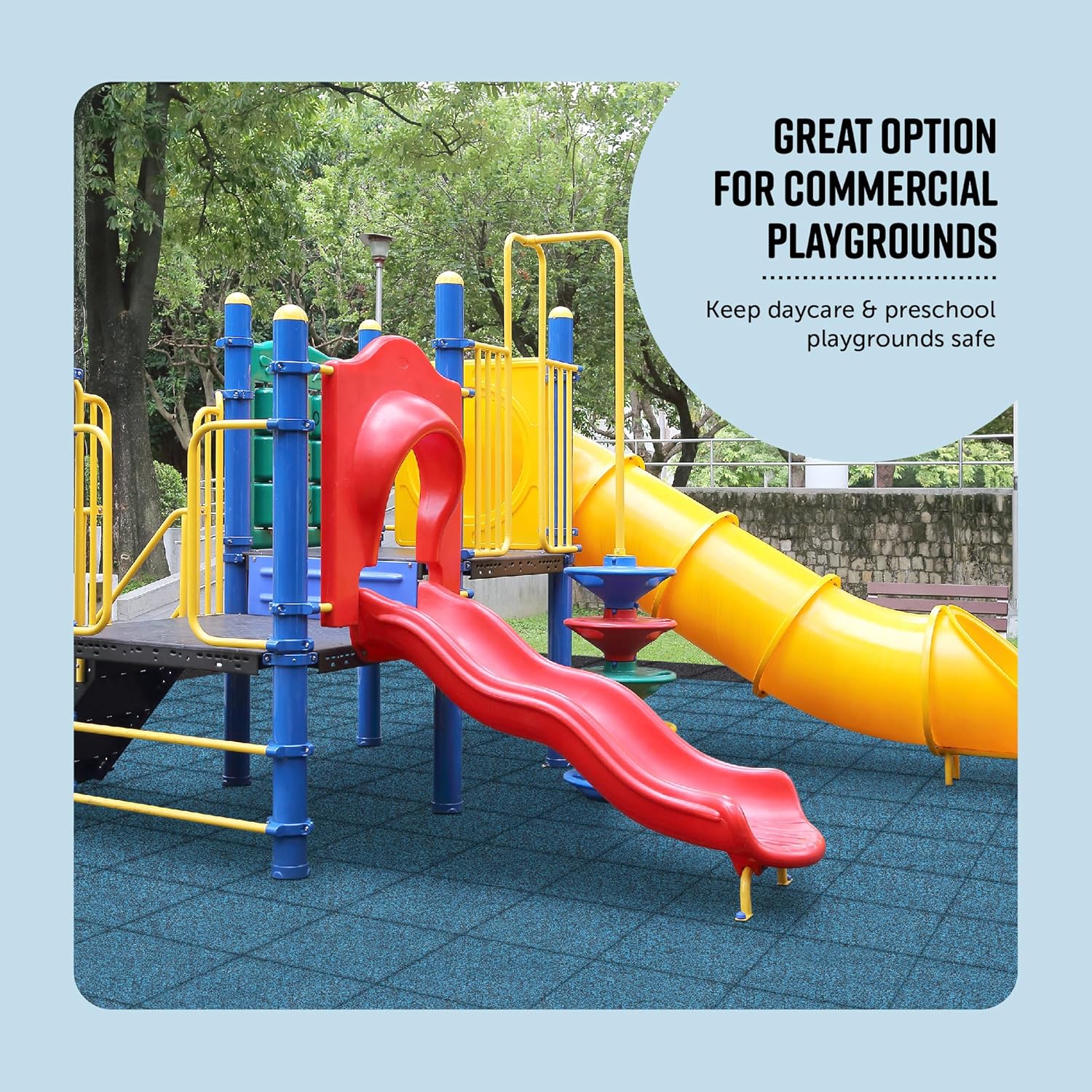 Playsafer Elevate Rubber Playground Tiles - 1" Thick High Density Interlocking Shock Absorbent Safety Tile for Playgrounds, and Exercise Equipment - 20" X 20" (1 Tile - 2.7 Sq. Ft. - Gray)