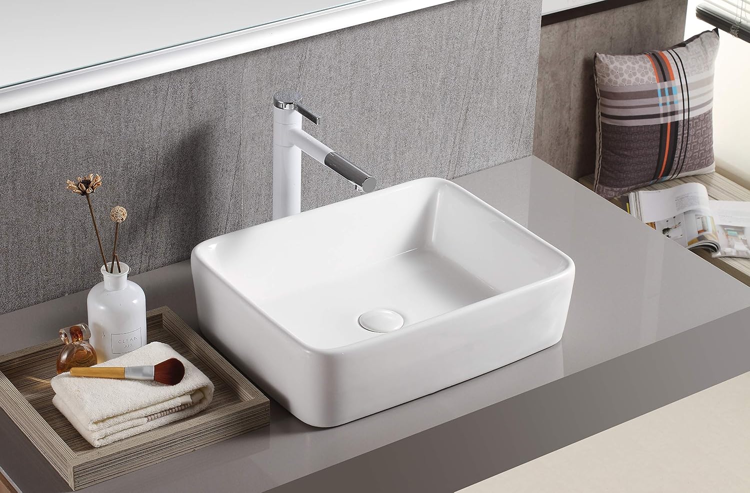 Hоttеѕt Sаlе Elanti Collection EC1606 Elanti 1606 Porcelain Rectangular Vessel Sink, (18.8 x 14.5 x 5.2 Inches)