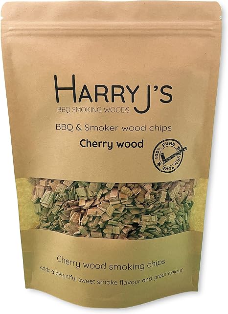Harry J's Cherry Wood BBQ Smoker Chips, BBQ wood, Meat Smoking, Grilling Wood