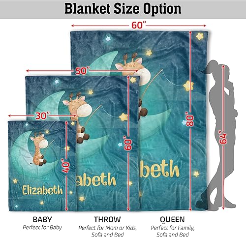 Miniatura 23 de AVIClothes Manta de bebé niña personalizada, mantas personalizadas de elefante para bebé, manta de bebé con nombre para niña, 30 x 40 pulgadas