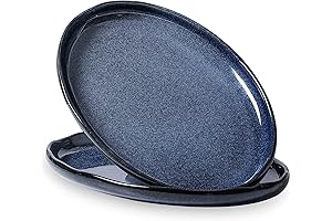 Vicrays Serving Platter Ceramic Plates Extra Large Oval 14.5 Inch Long Serving Dish Set