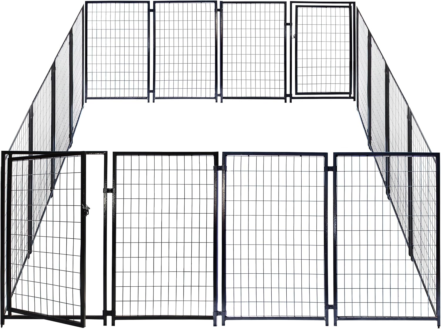 Luna Expandable Outdoor Dog Kennel 10x10x4 ft | Large Heavy-Duty Galvanized Steel Pet Pen with Gate | Powder-Coated Frame | Rust-Resistant Panels | Secure Latch